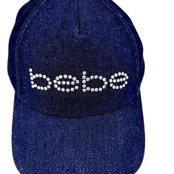 Bebe Rhinestone Logo Blue Cap - Picture 3 of 3